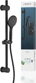 Schütte Raven Stangenbrauseset schwarz matt