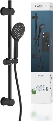Schütte Raven Stangenbrauseset schwarz matt