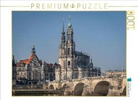 Calvendo Die Hofkirche von Dresden mit Blick vom Altstädter Elbufer
