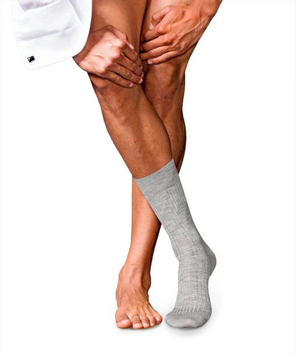 Falke No. 7 Finest Merino Socken light grey melange (Herren)