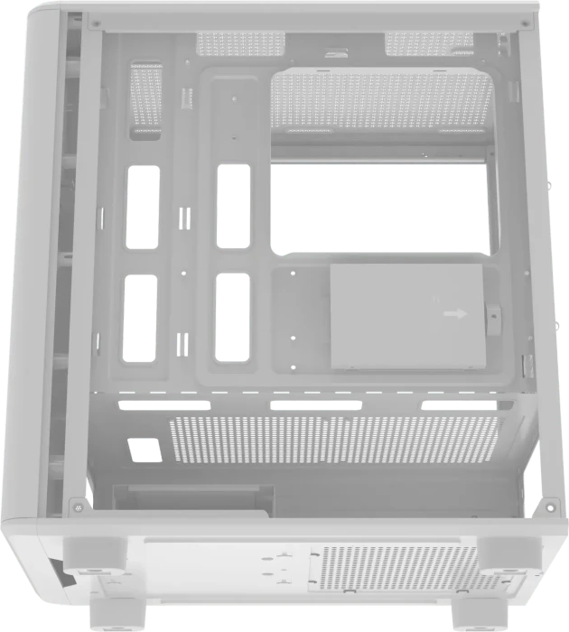 DarkFlash DB330M Mesh White, Glasfenster
