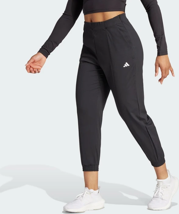 adidas Aeroready Train Essentials Minimal Branding Woven Trainingshose lang schwarz/weiß (Damen)