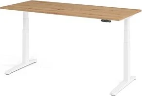 Hammerbacher Ergonomic Aktiv XBHM19 elektrisch höhenverstellbarer Sitz-Steh-Schreibtisch 180x80cm Asteiche/weiß