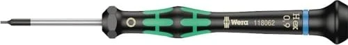 Wera Kraftform Micro 2054 Elektroniker Innensechskant Schraubendreher, 0.9x40mm