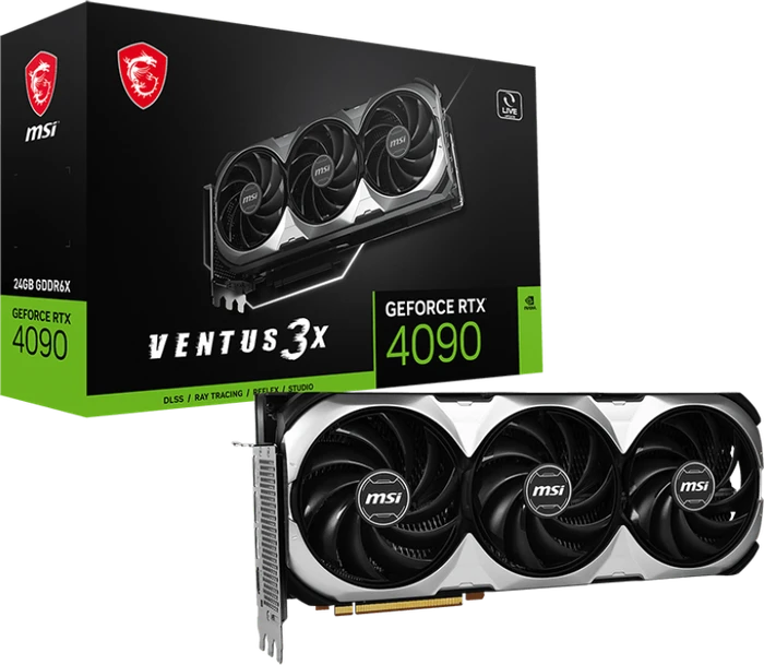 MSI GeForce RTX 4090 Ventus 3X 24G, 24GB GDDR6X, HDMI, 3x DP