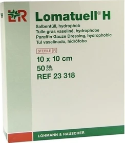 Lohmann & Rauscher Lomatuell H Salbentüll Kompressen, 10 x 10cm, 50 Stück