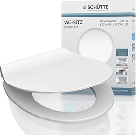 Schütte Duoplast WC-Sitz Slim mit Absenkautomatik und Schnellverschluss, weiß