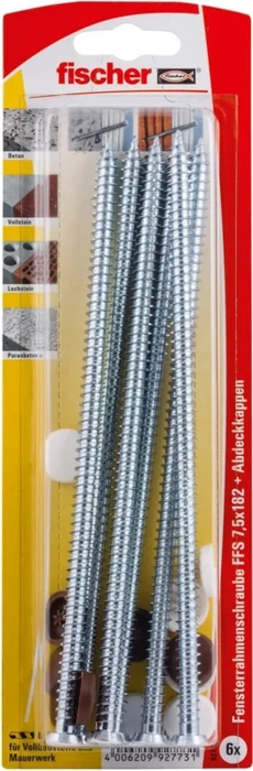 fischer FFS 7.5x182 K (6) Fensterrahmenschraube, 7.5x182mm, 6 Stück