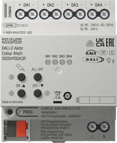 Jung KNX DALI-2 Aktor Colour 4-fach, 4TE REG, Schaltaktor (300041SDA2R)