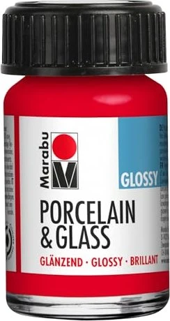 Marabu Porcelain & Glass Malfarbe Glänzend, kirsche, 15ml