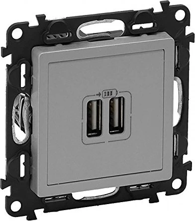 Legrand Valena Life USB-Ladedose 2400mA, aluminium