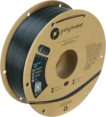 Polymaker PolyLite ABS, schwarz, Spule, 1.75mm, 1.00kg