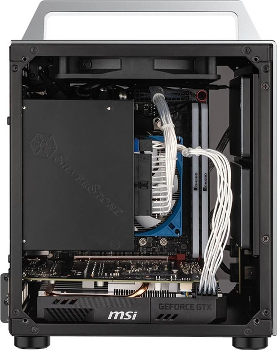 Jonsbo T8, silber, Glasfenster, Mini-ITX