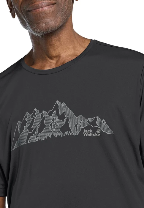 Jack Wolfskin Peak Graphic Funktionsshirt kurzarm new mountain phantom (Herren)