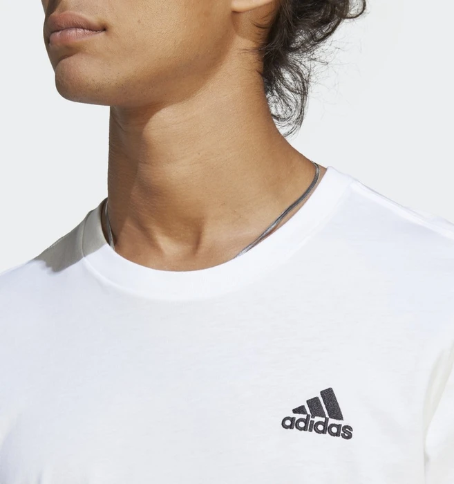 adidas Essentials Single Jersey Embroidered Small Logo T-Shirt kurzarm weiß (Herren)