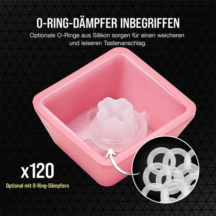 Corsair Pro Keycap Mod Kit, Kunststoff (PBT) Double-Shot, rosa, 105 Tasten, ISO-DE