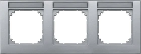 Merten M-PLAN Rahmen 3fach waagerechte Montage, aluminium edelmatt