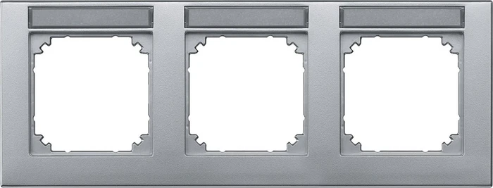 Merten M-PLAN Rahmen 3fach waagerechte Montage, aluminium edelmatt