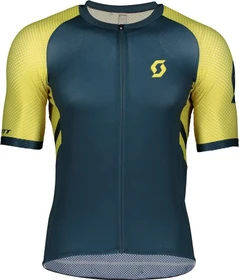 Scott RC Premium Climber Trikot kurzarm nightfall blue/lemongrass yellow (Herren)