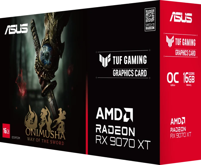 ASUS TUF Gaming Radeon RX 9070 XT Onimusha Special Edition, TUF-RX9070XT-O16G-ONIMUSHA, 16GB GDDR6, HDMI, 3x DP