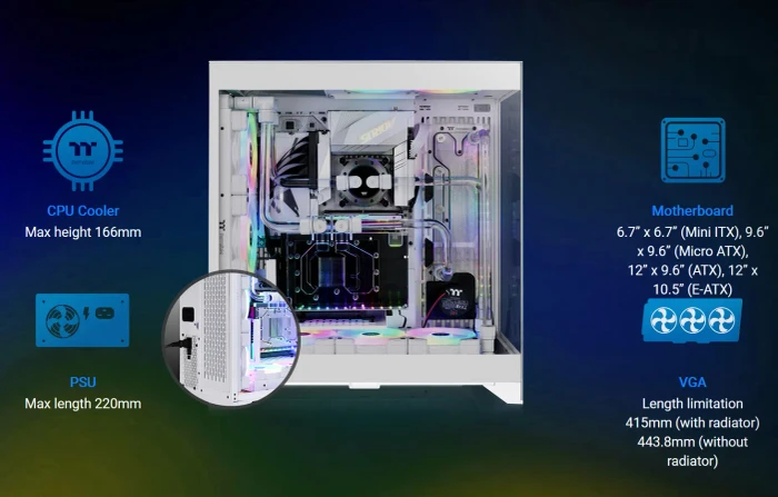 Thermaltake CTE E600 MX Snow, weiß, Glasfenster