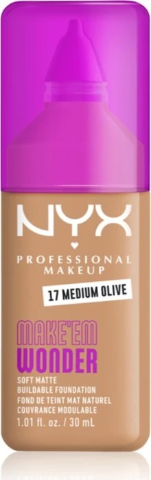NYX Make 'EM Wonder Soft Matte Foundation 17 medium olive, 30ml