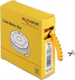 DeLOCK Kabelmarker Box, Nummer 8, gelb, 500 Stück
