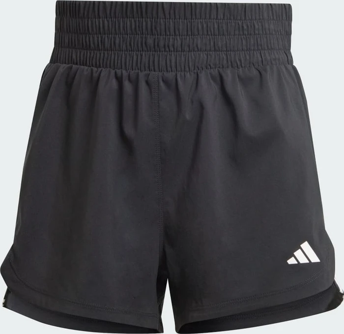 adidas Pacer Training 3-Streifen Woven High-Rise Trainingshose kurz schwarz/weiß (Damen)