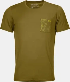 Ortovox 185 Merino Way To Powder Funktionsshirt kurzarm green moss (Herren)