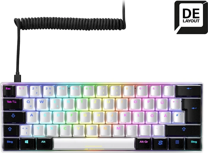 Sharkoon Skiller SGK50 S4, White, LEDs RGB, hot-swap, Kailh KT RED, USB, DE