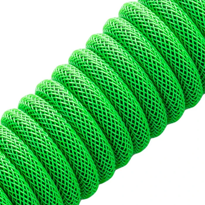 CableMod Pro Coiled Keyboard Cable USB Micro-B auf USB-A, Tastaturkabel (Spiral-Textilkabel), 1.5m, Viper Green