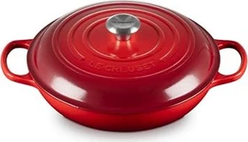 Le Creuset Gourmet-Profitopf Bräter aus Gusseisen rund 30cm 2.2l kirschrot