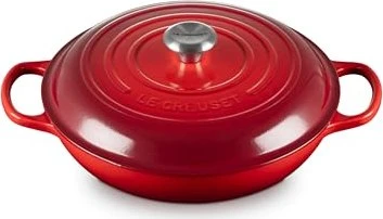 Le Creuset Gourmet-Profitopf Bräter aus Gusseisen rund 30cm 2.2l kirschrot