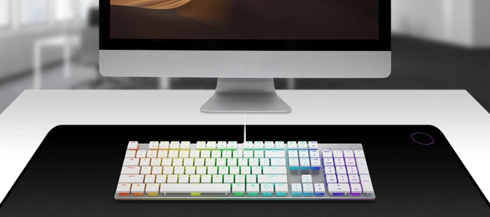 Cooler Master SK650, LEDs RGB, White Limited Edition, MX LOW PROFILE RGB RED, USB, DE