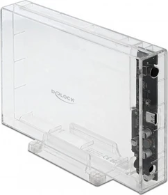 DeLOCK External Enclosure, transparent, 3.5", USB-C 3.0