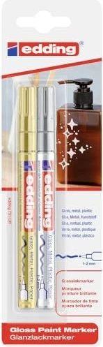 edding 751 Glanzlackmarker gold/silber, 2er-Set