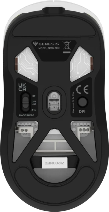 Genesis Zircon 660 Wireless Ultra-Lightweigt Gaming Mouse weiß, USB/Bluetooth