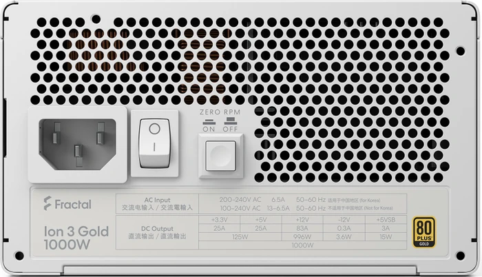 Fractal Design Ion 3 Gold weiß 1000W, ATX 3.1
