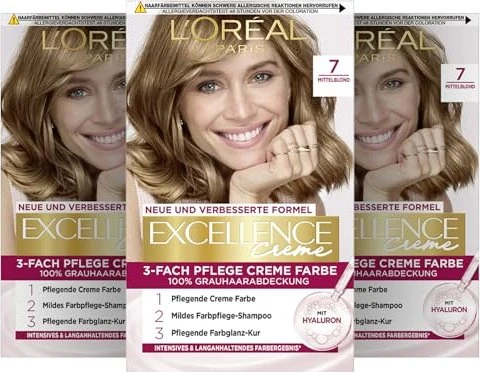 L'Oréal Excellence Creme Haarfarbe 7 mittelblond