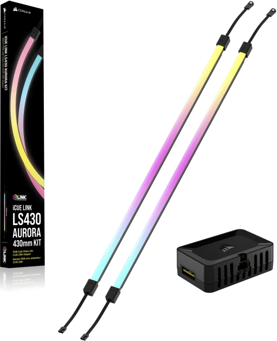 Corsair iCUE LINK LS430 Aurora RGB Light Strips für Corsair iCUE LINK, 2x RGB-LED-Streifen