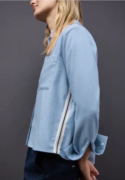 Street One Melange mit Tape Hemd langarm frosted blue melange (Damen)
