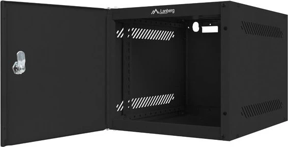 Lanberg WF10 Series 10" Rack Wandschrank 4HE, hängend, Flatpack, Stahltür, IP20, RAL 9004, 310mm tief