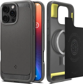 Spigen Rugged Armor (MagFit) für Apple iPhone 16 Pro Max grau