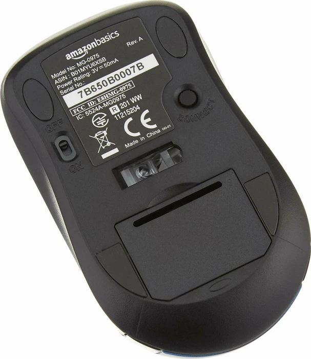 AmazonBasics Kabellose Maus blau, USB