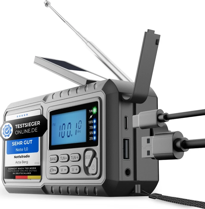 Acta Berg Kurbelradio grau