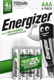 Energizer Accu Recharge Power Plus Micro AAA NiMH 700mAh, 4er-Pack
