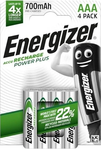 Energizer Accu Recharge Power Plus Micro AAA NiMH 700mAh, 4er-Pack