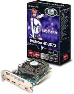 Sapphire Radeon HD 6670 AMD-Design, 1GB GDDR5, DVI, HDMI, DP, lite retail