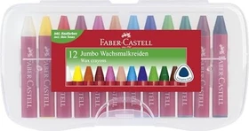 Faber-Castell Jumbo Wachsmalkreide Dreikant, 12 Farben