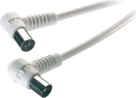 Vivanco TV/Radio Antennenkabel, 2x F-Stecker 90° gewinkelt, 90dB, weiß, 5m (48035)